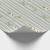 ラッピング紙ストライプとデイジー ラッピングペーパー (角)