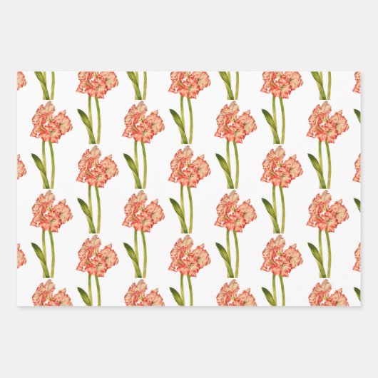 ラッピング紙セットにキャンディーケーンリリー ラッピングペーパーシート (正面)