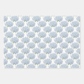 ラッピング紙セットに青いチョークスティック ラッピングペーパーシート (正面3)