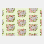 ラッピング紙セット上の各種の牡丹 ラッピングペーパーシート (正面3)