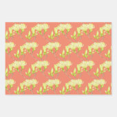 ラッピング紙セット上の黄色のマグノリア ラッピングペーパーシート (正面3)