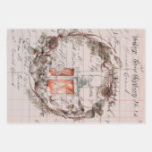 ラッピング紙セット3ヴィンテージテーマクリスマス02 ラッピングペーパーシート (正面3)