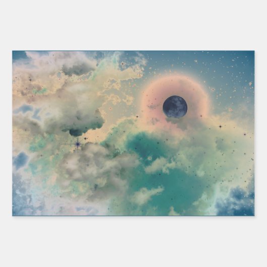 ラッピング紙セット3夜空と照明 ラッピングペーパーシート (正面)