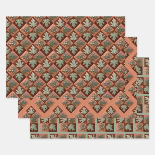 ラッピング紙セット3枚 ラッピングペーパーシート (セット)