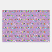 ラッピング紙セット3、赤い色調 ラッピングペーパーシート (正面3)