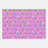 ラッピング紙セット3、赤い色調 ラッピングペーパーシート (正面2)