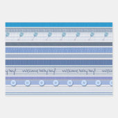 ラッピング紙セット – ようこそ男の赤ちゃん ラッピングペーパーシート (正面3)