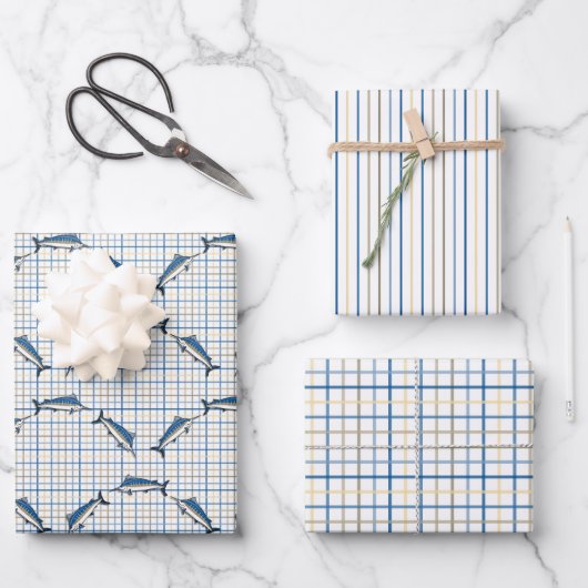ラッピング紙セット – ブルーマリンズ ラッピングペーパーシート (正面)