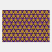 ラッピング紙セット – 紫と金ゴールドのトークトラ ラッピングペーパーシート (正面)