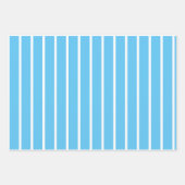 ラッピング紙セット – 青い金ゴールドストライプ水玉模様 ラッピングペーパーシート (正面3)