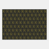 ラッピング紙セット – Monogram K - Celtic Dragon ラッピングペーパーシート (正面)