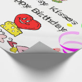 ラッピング紙チーシー赤いハートハッピーバースデー ラッピングペーパー (角)