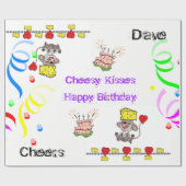 ラッピング紙チーズムージーハートハッピーバースデー ラッピングペーパー (フラット)