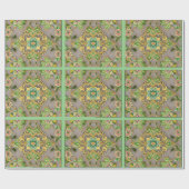 ラッピング紙テキスタイルのレースグリーン ラッピングペーパー (フラット)