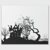 ラッピング紙ハロウィングラフィック幽霊のよく出るハウス ラッピングペーパー (フラット)