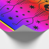 ラッピング紙ハロウィーン虹踊り骨格 ラッピングペーパー (角)