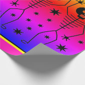 ラッピング紙ハロウィーン虹踊り骨格 ラッピングペーパー (角)