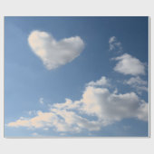 ラッピング紙ハート形の青空の雲 ラッピングペーパー (フラット)