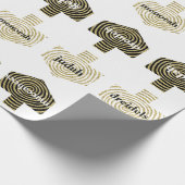 ラッピング紙パーソナライズされた「Dreidells/金ゴールド、黒」 ラッピングペーパー (角)