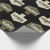ラッピング紙パーソナライズされた「Dreidells/金ゴールド、黒」 ラッピングペーパー (角)