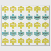 ラッピング紙パーソナライズされた「Dreidells/Blue、金ゴールド」 ラッピングペーパー (フラット)