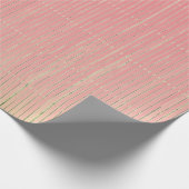 ラッピング紙ピンクと退色した緑のストライプ ラッピングペーパー (角)