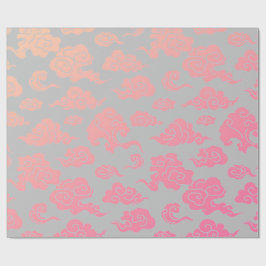 ラッピング紙ピンク雲パタ中国のーン ラッピングペーパー