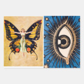 ラッピング紙フラットシートセット3アールデコアイ ラッピングペーパーシート (正面2)