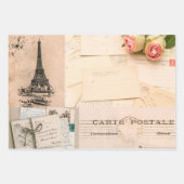 ラッピング紙フラットシートセット3ヴィンテージフランスの ラッピングペーパーシート (正面2)