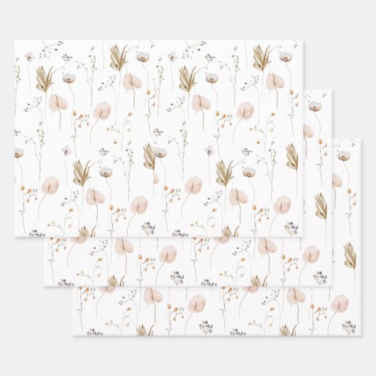 ラッピング紙フラットシートセット3 ラッピングペーパーシート (セット)