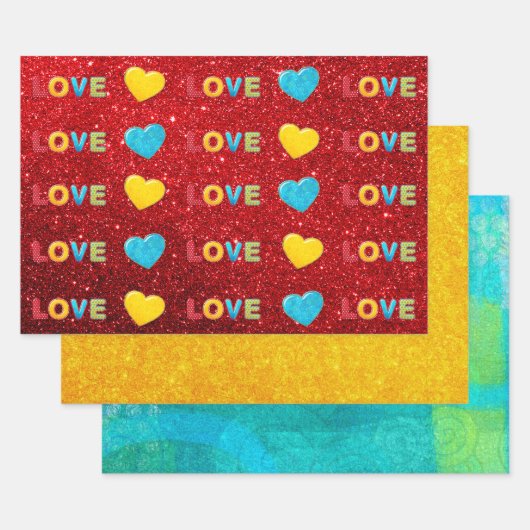 ラッピング紙フラットシートセット3 ラッピングペーパーシート (セット)