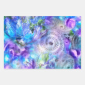 ラッピング紙フラットシートセット3pcブルーティール(緑がかった色)グリーン ラッピングペーパーシート (正面2)