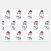 ラッピング紙フラットシート付き可愛いクマ ラッピングペーパーシート (正面3)