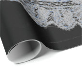 ラッピング紙ブラック&ブルースアンティークレースデザイン ラッピングペーパー (ロールコーナー)