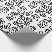 ラッピング紙ブラック&ホワイトキノコ ラッピングペーパー (角)