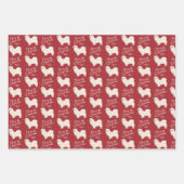 ラッピング紙ホワイトチベットスパニエル犬 ラッピングペーパーシート (正面3)