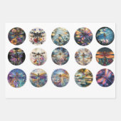 ラッピング紙ヴィンテージフローララウンド&タイル樹脂 ラッピングペーパーシート (正面3)