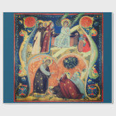 ラッピング紙伝統的出生シーン ラッピングペーパー (フラット)