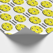 ラッピング紙全体に黄色のピックボール ラッピングペーパー (角)