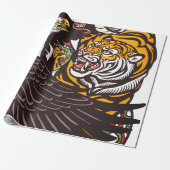 ラッピング紙日本のタイガー及びドラゴンアート ラッピングペーパー (アンロールド)