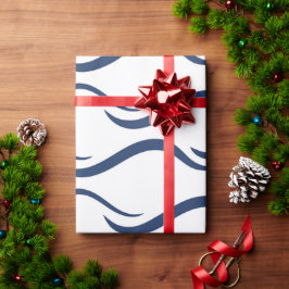 ラッピング紙日本のネイビーブルー波模様 ラッピングペーパー