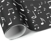 ラッピング紙白黒の楽譜 ラッピングペーパー (ロールコーナー)