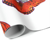 ラッピング紙白黒レッド蝶 ラッピングペーパー (ロールコーナー)