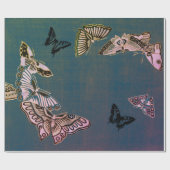 ラッピング紙蝶と青 ラッピングペーパー (フラット)