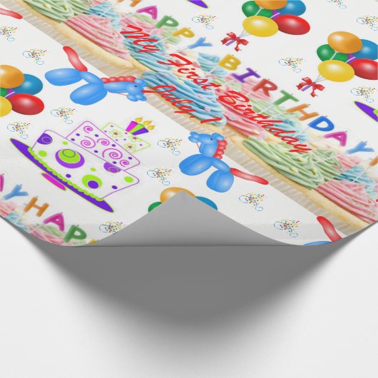 ラッピング紙誕生日7月1日マイ初誕生日 ラッピングペーパー (角)