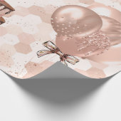 ラッピング紙転が6'バラ金ゴールド誕生日 ラッピングペーパー (角)