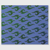 ラッピング紙青及び黒日本の模様 ラッピングペーパー (フラット)