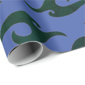 ラッピング紙青及び黒日本の模様 ラッピングペーパー (ロールコーナー)