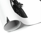 ラッピング紙黒猫と帽子 ラッピングペーパー (ロールコーナー)