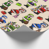 ラッピング紙4色サンタ ラッピングペーパー (角)